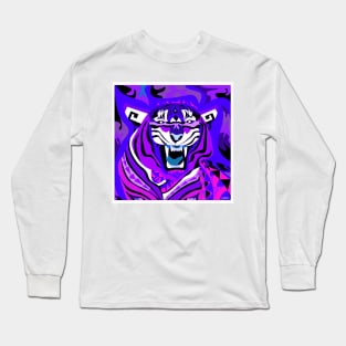 wild tiger in bengals colors of rage in zodiac chinese art ecopop Long Sleeve T-Shirt